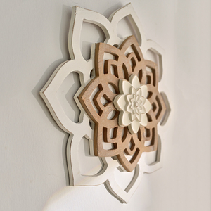 Nouveautés : Décoration murale rustique en bois MDF découpé au laser, motif floral sculpté, pour salon et intérieur moderne - Product Image 6