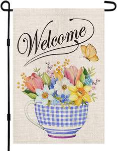 Весенний приветственный весенний приветственный Садовый флаг вертикальный двухсторонний сезонный дворовый флаг наружное украшение красочный флаг - Product Image 2