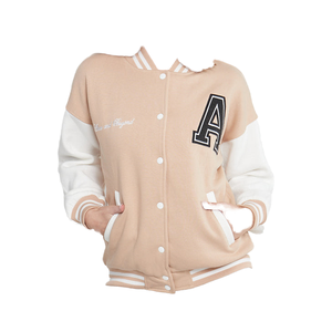 Zydex Industry, abrigo delgado de lana de cordero empalmado para mujer de otoño, nueva y elegante chaqueta recortada con cremallera para mujer - Product Image 3