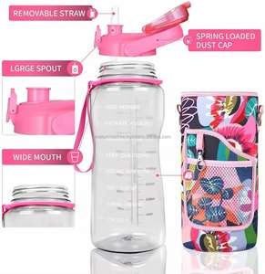 Gym Water Bottles Jug <b>Big</b> Capacity Custom Plastic Motivational 1.5L/2L Party Sleeve Wholesale - Product Image 2