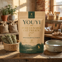 Sachet Kraft Doypack refermable avec fermeture éclair pour friandises pour chats à lécher 100g, multicolore, imprimé sur mesure, pour emballage de friandises et aliments pour chats