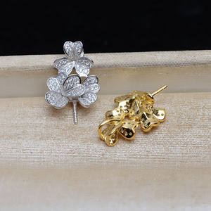 Pendentif en argent S925 fait main, barre chaude, pour femme, plateau vide pour perle de 11-12 mm, JG5209, accessoires de bijoux DIY, boucles d'oreilles élégantes - Product Image 2