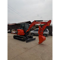 Mini-excavatrice Kubota U55 haute performance avec flèche pivotante, machine d'occasion d'origine, avec pince hydraulique pour usage domestique