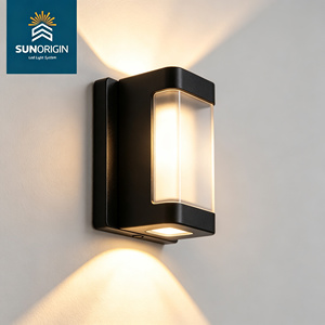 Lampe murale extérieure en aluminium, lumière LED blanc chaud 3500K, éclairage haut et bas, IP65 étanche, éclairage de jardin - Product Image 2