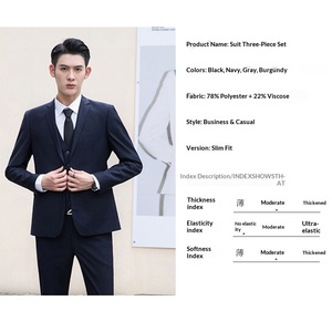 Nuevo Traje de Hombre 2026 de 3 Piezas: Blazer de Dos Botones, Chaleco y Pantalones, Traje de Negocios para Boda, Corte Slim Fit - Product Image 2