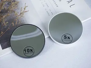 Vente en gros de miroirs d'usine ABS 10X miroir de maquillage compact grossissant avec cercle encadré