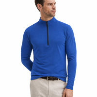 Haut de sport pour homme à demi-zip, manches longues, col montant, manches raglan, coupe ajustée, séchage rapide, respirant, personnalisable OEM, pour la course et l'entraînement
