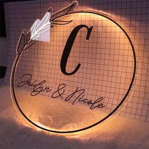 व्यापार साइन बोर्ड लोगो कस्टम बैकलिट दीवार हस्ताक्षर कस्टम 3 डी प्रकाश संकेत लोगो वृत्त नाम प्लेट - Product Image 5