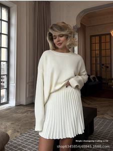 Vente chaude de la russie femmes <span class=keywords><strong>Vintage</strong></span> cou <span class=keywords><strong>pull</strong></span> 2025 nouveau Style européen américain doux tricoté haut de base pour l'hiver - Product Image 6