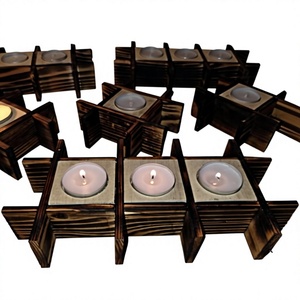 Rectangle Wooden Handmade <b>Tea</b> Light Holder Durable Eco Friendly Christmas Home Decoration Candle <b>Stand</b> - Product Image 6