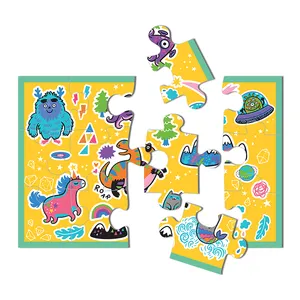 TS 12 pz Puzzle di animali creature magiche Puzzle gioco educativo Puzzle giocattoli in legno per bambini con cerniera marsupio