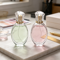 Flacon de parfum en verre tendance, forme œuf, col doré, capuchon en cristal à facettes, vaporisateur rechargeable, cadeau pour petite amie ou épouse
