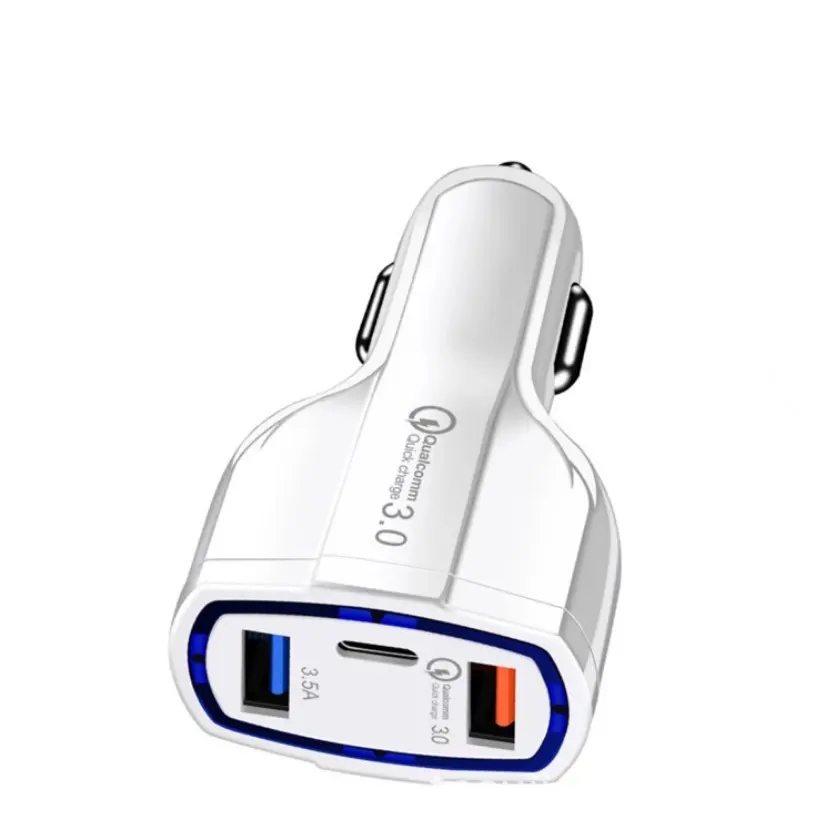 베스트셀러 제품 QC3.0 유형 C PD 자동차 충전기 3 1 USB 충전기 7A 스마트 빠른 충전 전화 자동차 어댑터