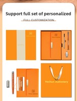 Coffret Cadeau Carnet en PU Style Minimaliste Moderne avec Impression de Logo Personnalisé – Élégant Souvenir, Cadeau d'Entreprise, Cadeau pour Enseignants