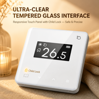 Termostato Inalámbrico Digital WiFi HY213RF con Control Tuya, Sistema de Calefacción Central con Ahorro de Energía, para Suelo Radiante, con Receptor, Compatible con Smart Life