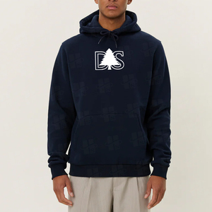 Sweat à capuche classique en molleton de luxe pour homme, coupe régulière, 100 % coton, avec ourlet côtelé épais, personnalisable, vente chaude - Product Image 3