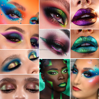 Vente flash - Ombre à paupières liquide multichrome néon chrome caméléon, pigment satiné imperméable, 49 couleurs duochrome