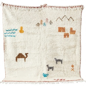 Tapis faits main en laine de Nouvelle-Zélande, design géométrique moderne, style berbère marocain, pour salon, prix abordable, fabriqués en Inde - Product Image 1