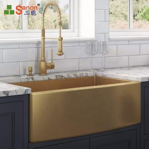 Farmhouse Commercial Luxury Gold Kitchen Bathroom Ss Undermount Sus 201 304 316 Single Bowl Cabinet Stainless Steel Wash Sink
