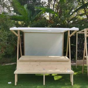 Carrito Plegable Móvil de Madera para Exhibición, Mesa de Puesto de Mercado Nocturno, Carrito de Flores, Carrito Promocional para Vendedor Ambulante, Carpa de Puesto de Bazar - Product Image 2