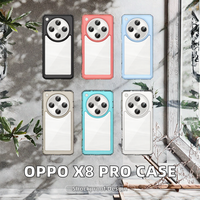 Coque transparente OPPO Find X8 Pro, couleur bonbon, gel TPU souple, hybride, coque de téléphone en acrylique rigide, anti-rayures, coque de téléphone portable