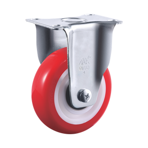 VIMA Universal Red 3 to 5 Inches Swivel Castor PU PP 100kg-150kg Heavy Duty Ball Bearing EN12532 Certified <b>Trolley</b> Caster - Product Image 3