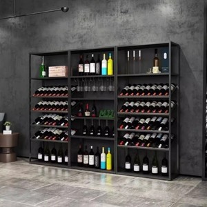 Étagère ajustable Étagère de rangement en acier noir pour vin Présentoir léger 5 pour étagères de rangement d'entrepôt domestique - Product Image 3