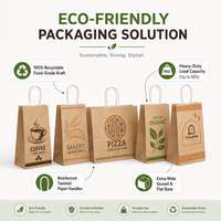 Sacs de courses en papier kraft recyclables, emballages personnalisés pour emporter, pour café, épicerie, pizza, restaurant, usage commercial
