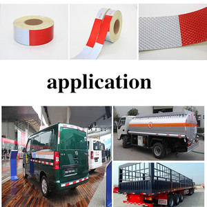 Rosso e bianco trasparente altamente punto C2 Pvc vinile nastro riflettente avvertenza per veicoli camion - Product Image 4