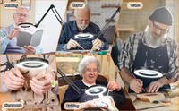 Light Color Modes 1200 Lumen Real Glass LED Lighted 10X 15X Desk Magnifier Lamp with Iron Base