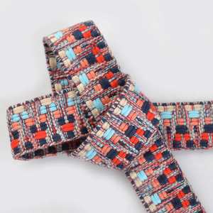 ริบบิ้นตกแต่งลายชาติพันธุ์แบบแจ็คการ์ดหน้าเดียว ขนาด 3 ซม. เป็นมิตรกับสิ่งแวดล้อม ผลิตจากโพลีเอสเตอร์ 100% พร้อมโลโก้สั่งทำสีสันสดใส สำหรับสายสะพายกีตาร์และเคส - Product Image 2