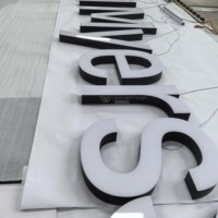 Lettres en acrylique lumineuses frontales IP67 étanches et écologiques, directement de l'usine, pour enseignes LED personnalisées intérieures/extérieures