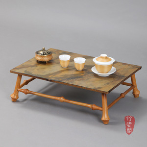 Qiongzhu Rock Small Tea <b>Table</b> <b>Bamboo</b> Top Handmade Asian Style Coffee <b>Table</b> - Product Image 1
