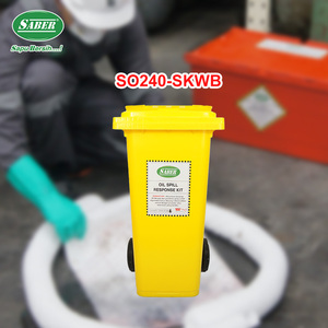 Kit anti-déversement d'hydrocarbures SABER haute capacité, bac à roulettes de 240 litres pour grands ateliers et zones de chargement extérieures - Product Image 5