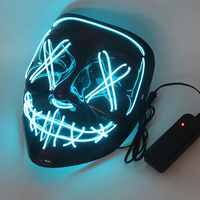 Masque de Clown Effrayant LED Personnalisé AF pour Halloween, Masque Lumineux pour Soirée Masquée, Masque de Cosplay pour Adultes, Masque Luminescent dans le Noir