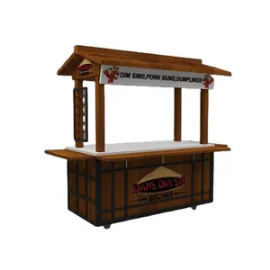 Best Sale Mobile Food Coffee Cart Wooden Outdoor Snacks Removable Small Kiosk For Sale