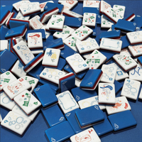 Lot de 160 tuiles de mahjong américaines sur le thème western de cowgirl, personnalisables avec lasso et joker, prêtes à offrir