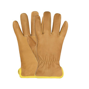 Gants de sécurité en cuir de chèvre de qualité supérieure, résistants à l'abrasion, antidérapants, avec poignet élastique, protection des mains - Product Image 6