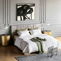 Lit nuage italien, housse souple, technologie sans lavage, tissu, mobilier de chambre à coucher