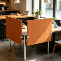 Écran Acoustique Ignifuge Classe A à Fixation par Pince, 100% PET, NRC 0.9 Certifié, pour Bureau