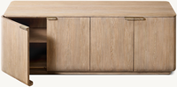 Meuble TV double en bois de chêne pour salon, buffet 4 portes en bois de chêne