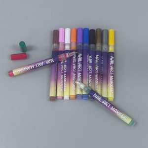 2026 Novedad: Marcadores de Uñas de Color Sólido de 12 Tonos, 0.5mm, Acrílicos, Herramientas DIY para Arte de Uñas, Bolígrafo de Gel Líquido 3D para Niños - Product Image 5