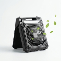 Ventilateur portable rechargeable à énergie solaire avec lumière, ventilateur de camping, batterie 5000 mAh, ventilateur power bank pour tente