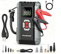 Station d'alimentation portable à affichage numérique Jump Box Purehood avec jauge de pression des pneus, barre LED et étui antichoc