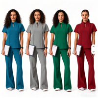 Tenues médicales élégantes pour femmes, tissu respirant, plusieurs poches, uniformes d'infirmière professionnels, doux, extensibles, faciles d'entretien