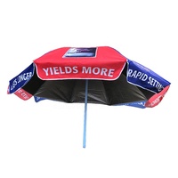 Parasol de plage manuel en polyester résistant, à double couche, avec doublure argentée, anti-UV, personnalisable, avec franges