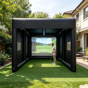 Tente de simulation de golf gonflable portable avec rideau <span class=keywords><strong>pour</strong></span> entraînement au swing, compatible avec la projection (projecteur non inclus) - Product Image 4