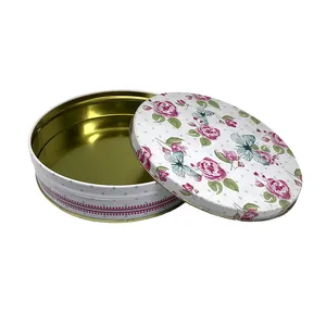 High Quality Beautiful Customized Wedding Favors Candy Round Tin Cans Decorative Gift Tin Box