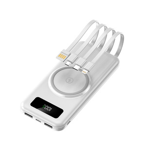 Fil intégré HY585 <span class=keywords><strong>recharge</strong></span> rapide 5V 2.1A batterie externe sans fil 20000mah <span class=keywords><strong>pour</strong></span> <span class=keywords><strong>téléphone</strong></span> avec impression de logo personnalisé - Product Image 3