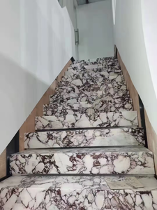 Calacatta Viola màu tím đá cẩm thạch bàn ăn Tính năng tường trang trí sàn biệt thự khách sạn biệt thự sảnh Sảnh cầu thang bước cửa sổ - Product Image 5